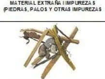 Materia extraña mezclada con granos de café